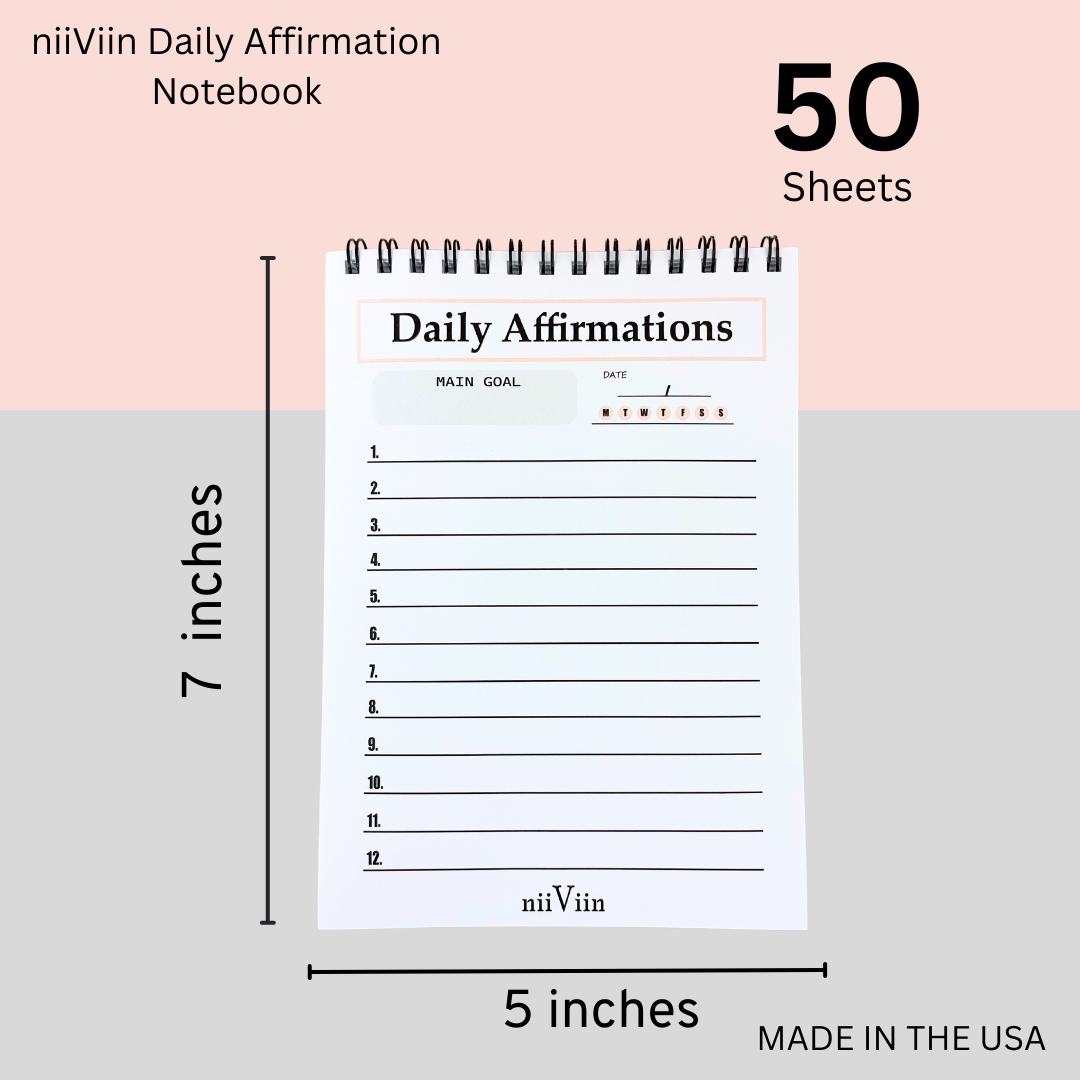 daily affirmation book 5x7 pink spiral notebook for positive affirmations and personal growth