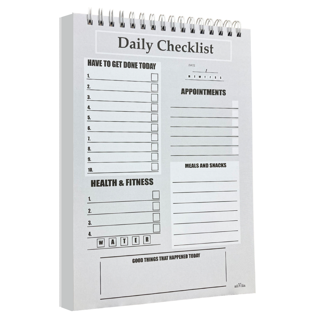 Daily To Do List Notebook, 6” x 9” Spiral Daily Checklist