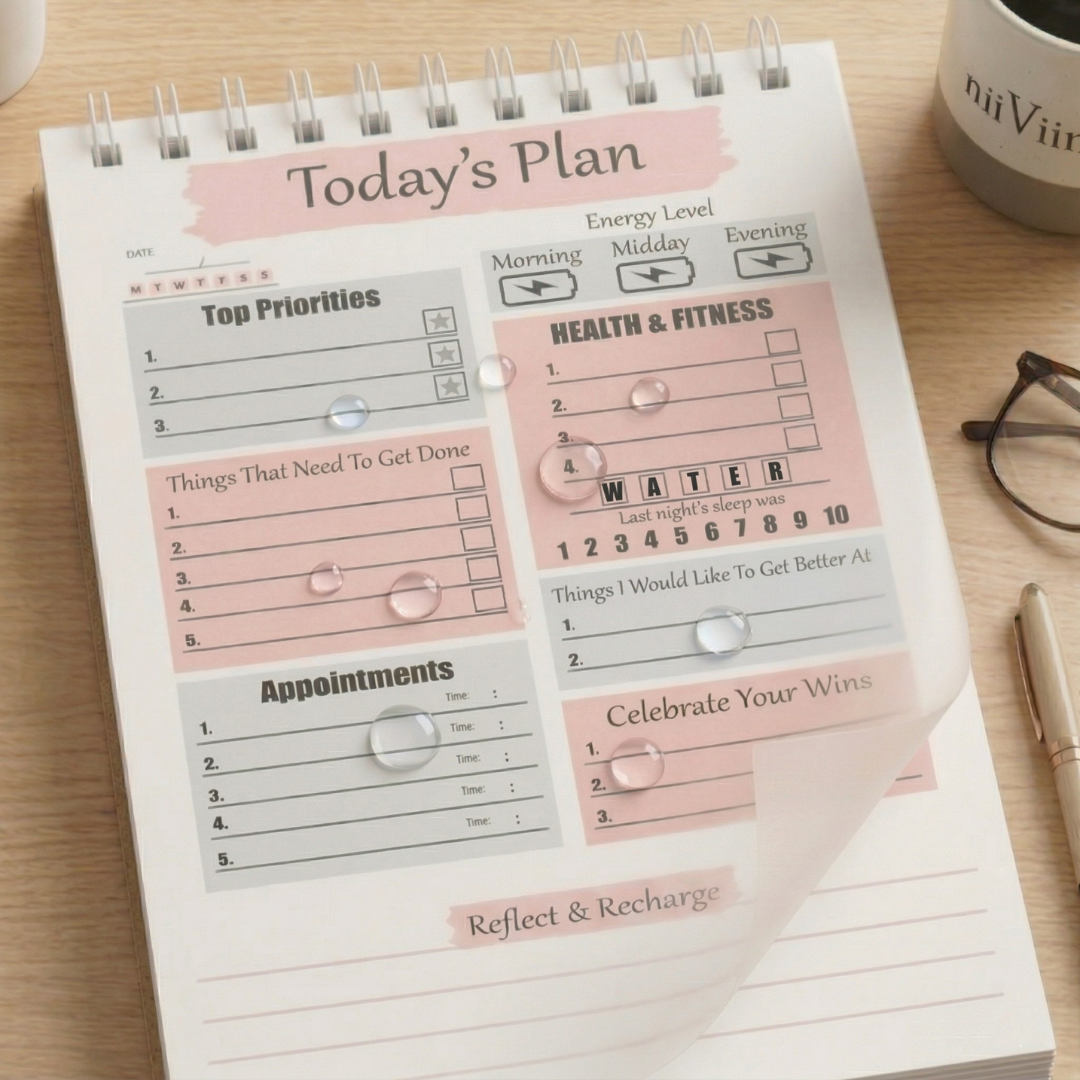 Today's Plan Notebook, 6” x 9” Daily Checklist