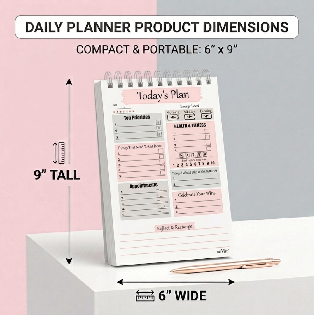 Today's Plan Notebook, 6” x 9” Daily Checklist