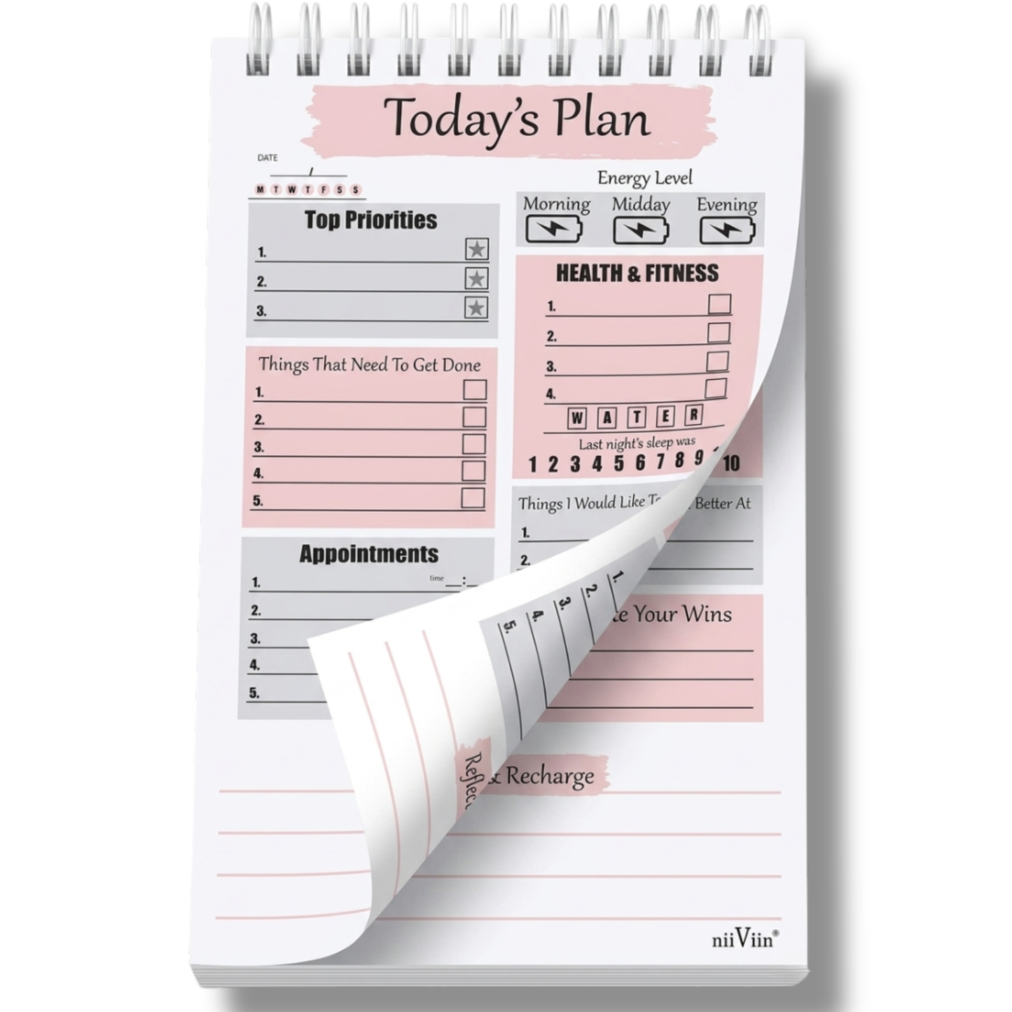 Open This. Breathe. Now Start Your Day. Today's Plan Notebook